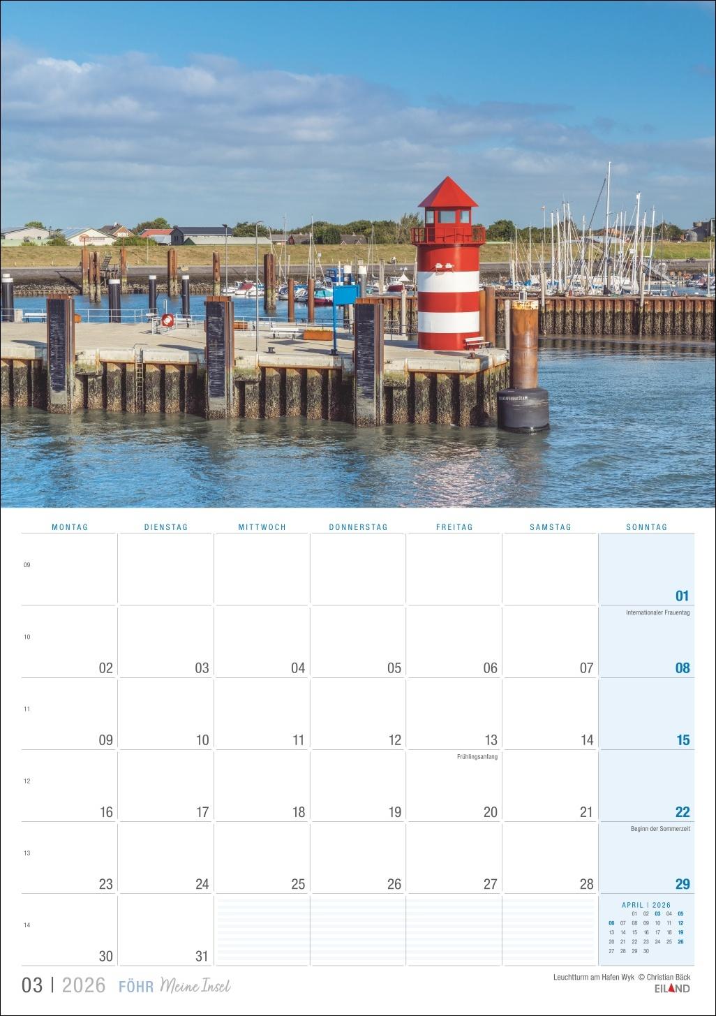 Beispielinhalt (Bild) Föhr ...meine Insel Kalender 2026