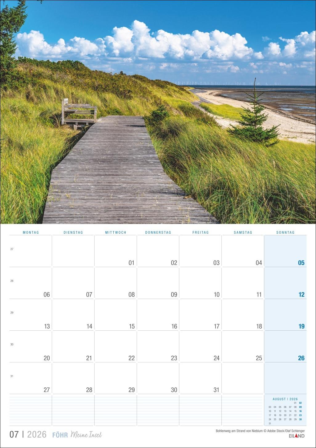 Beispielinhalt (Bild) Föhr ...meine Insel Kalender 2026