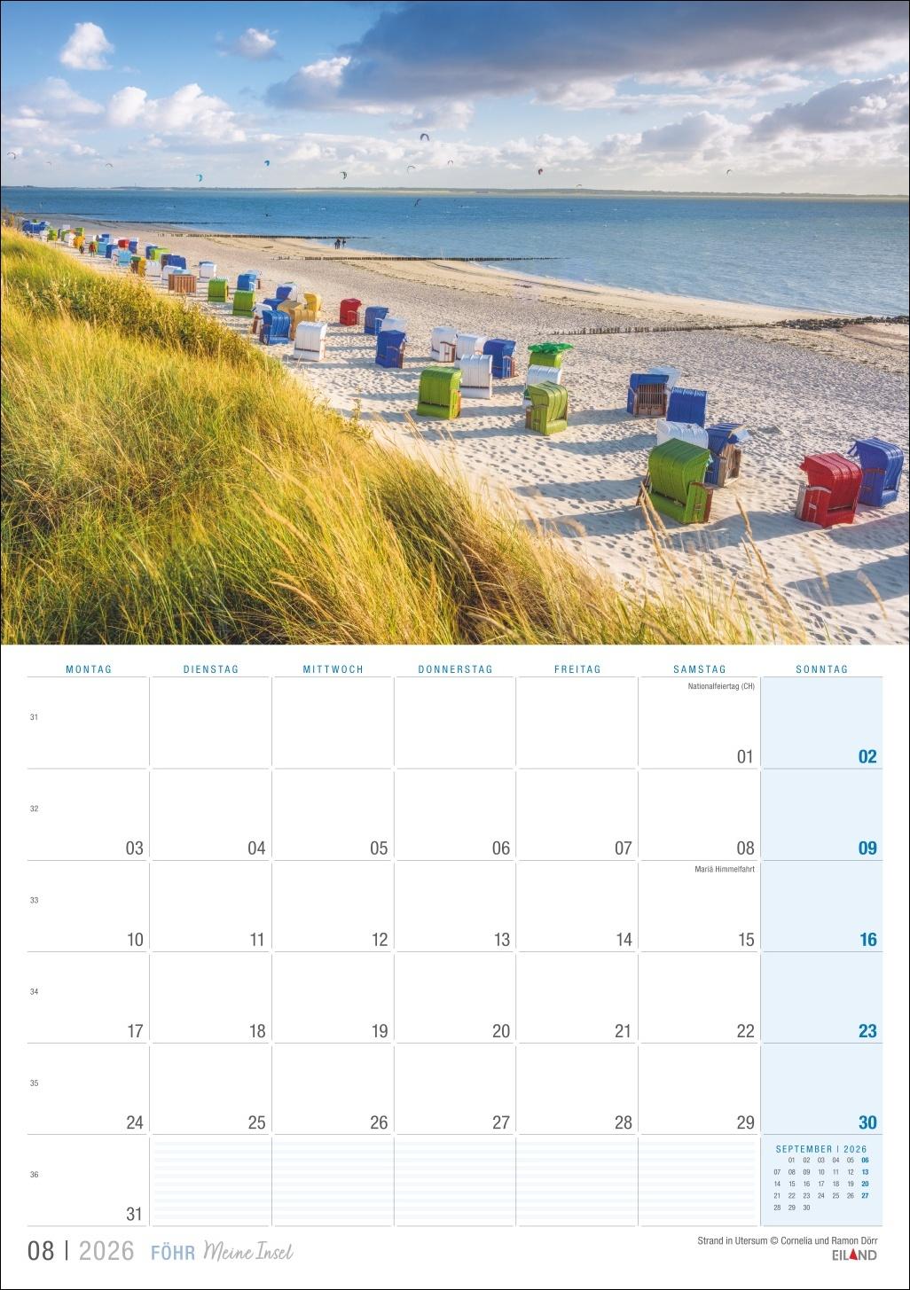 Beispielinhalt (Bild) Föhr ...meine Insel Kalender 2026