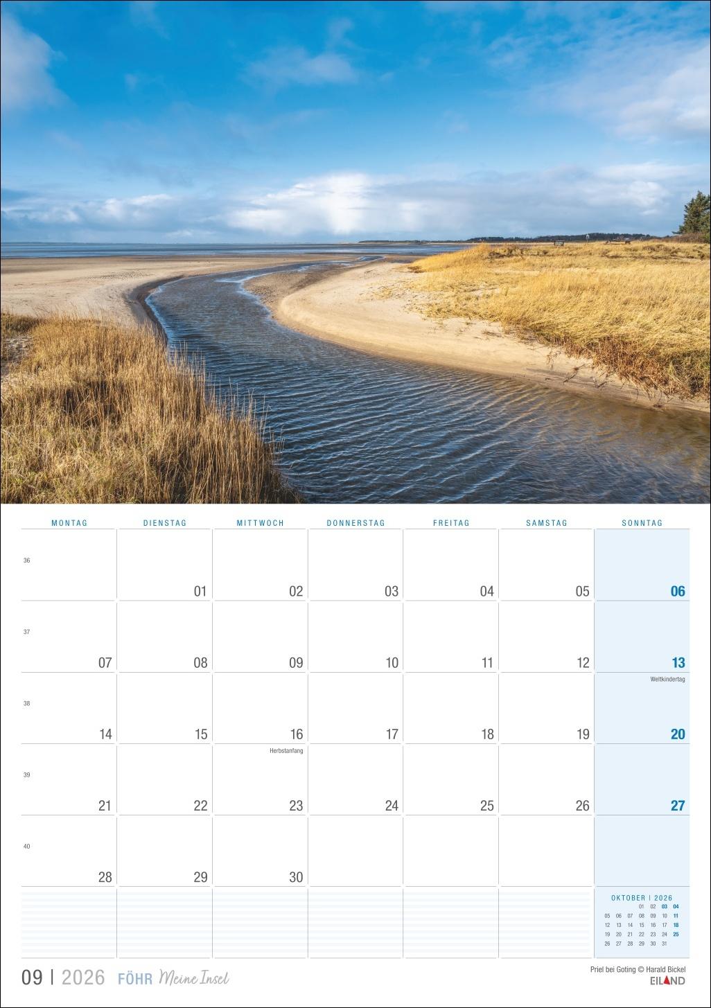 Beispielinhalt (Bild) Föhr ...meine Insel Kalender 2026