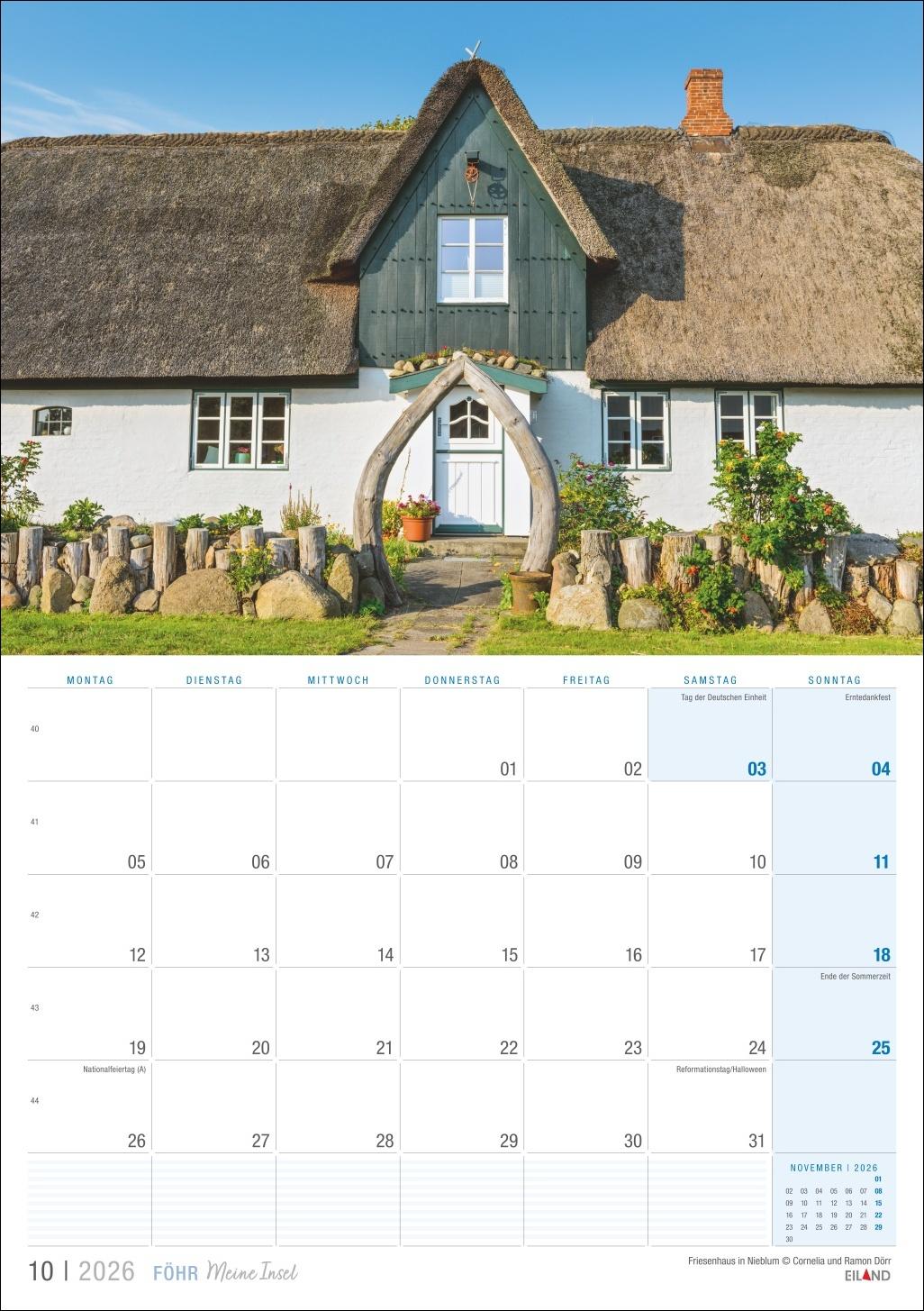 Beispielinhalt (Bild) Föhr ...meine Insel Kalender 2026