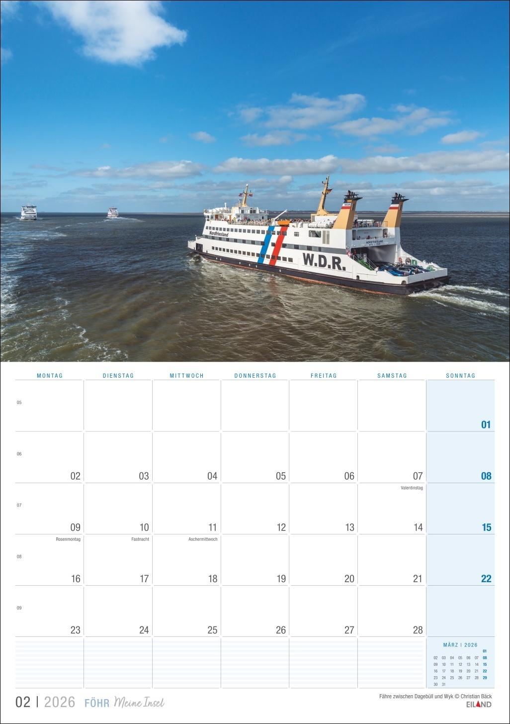 Beispielinhalt (Bild) Föhr ...meine Insel Kalender 2026