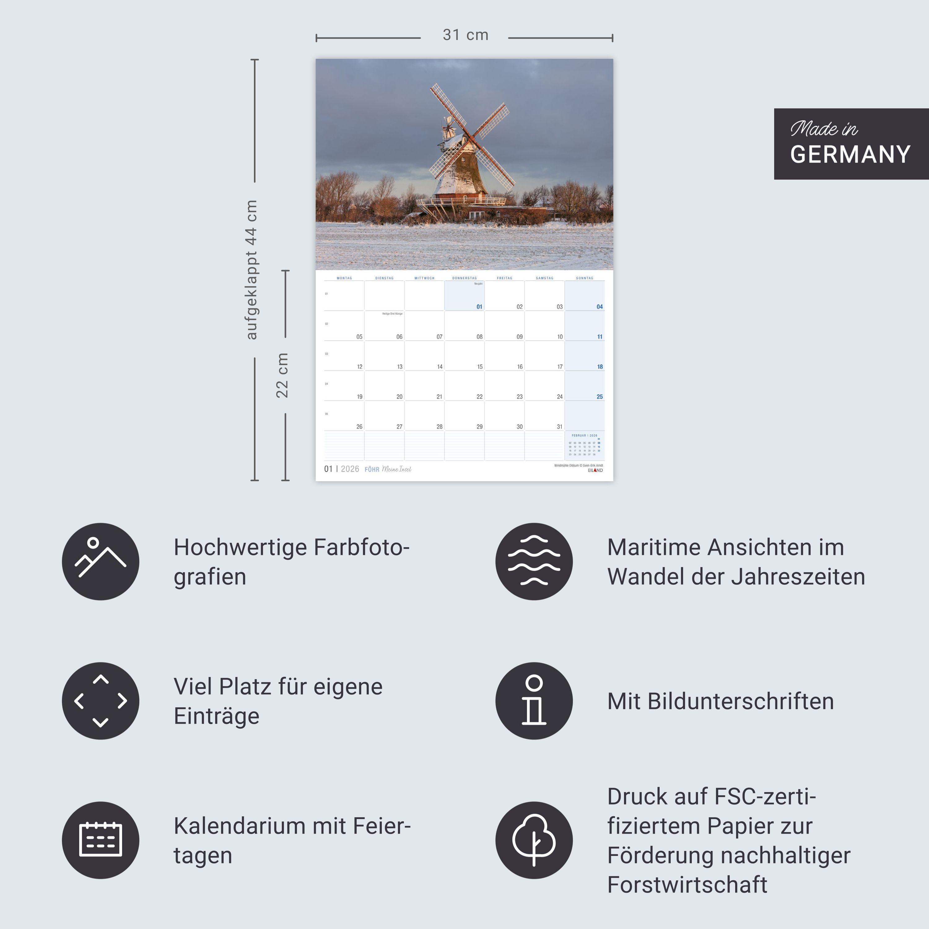 Beispielinhalt (Bild) Föhr ...meine Insel Kalender 2026