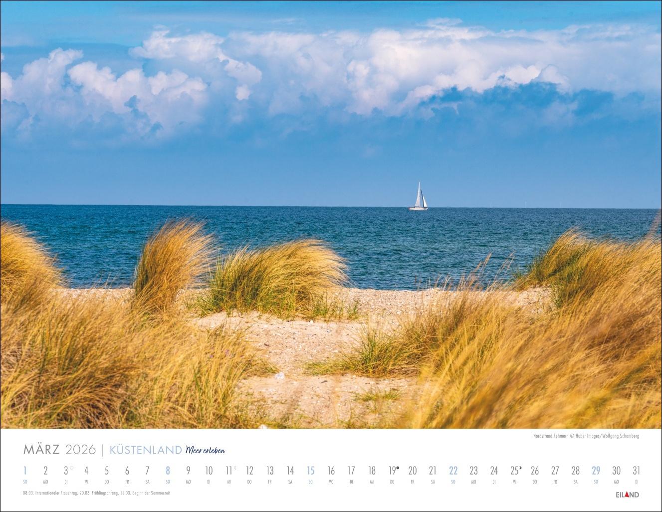 Beispielinhalt (Bild) Küstenland Kalender 2026 - Meer erleben