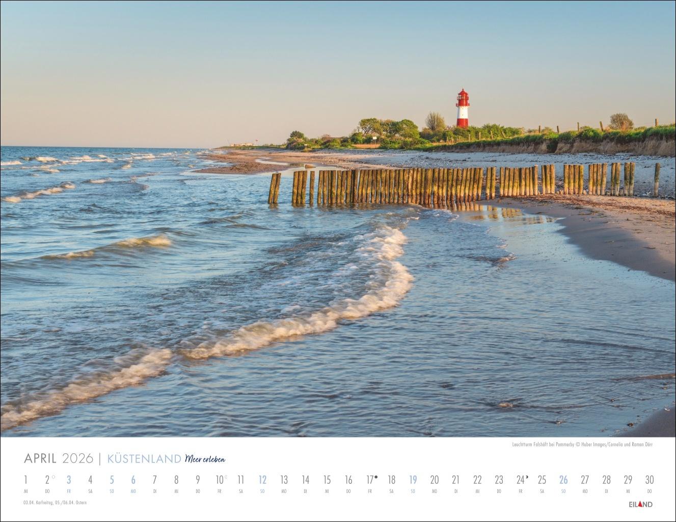 Beispielinhalt (Bild) Küstenland Kalender 2026 - Meer erleben