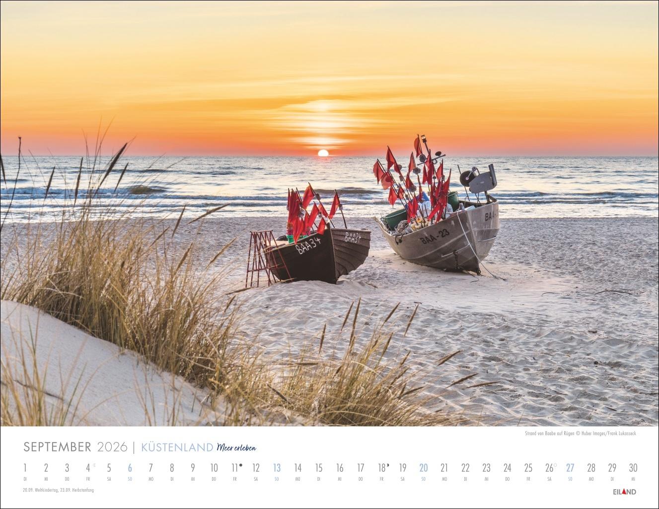 Beispielinhalt (Bild) Küstenland Kalender 2026 - Meer erleben