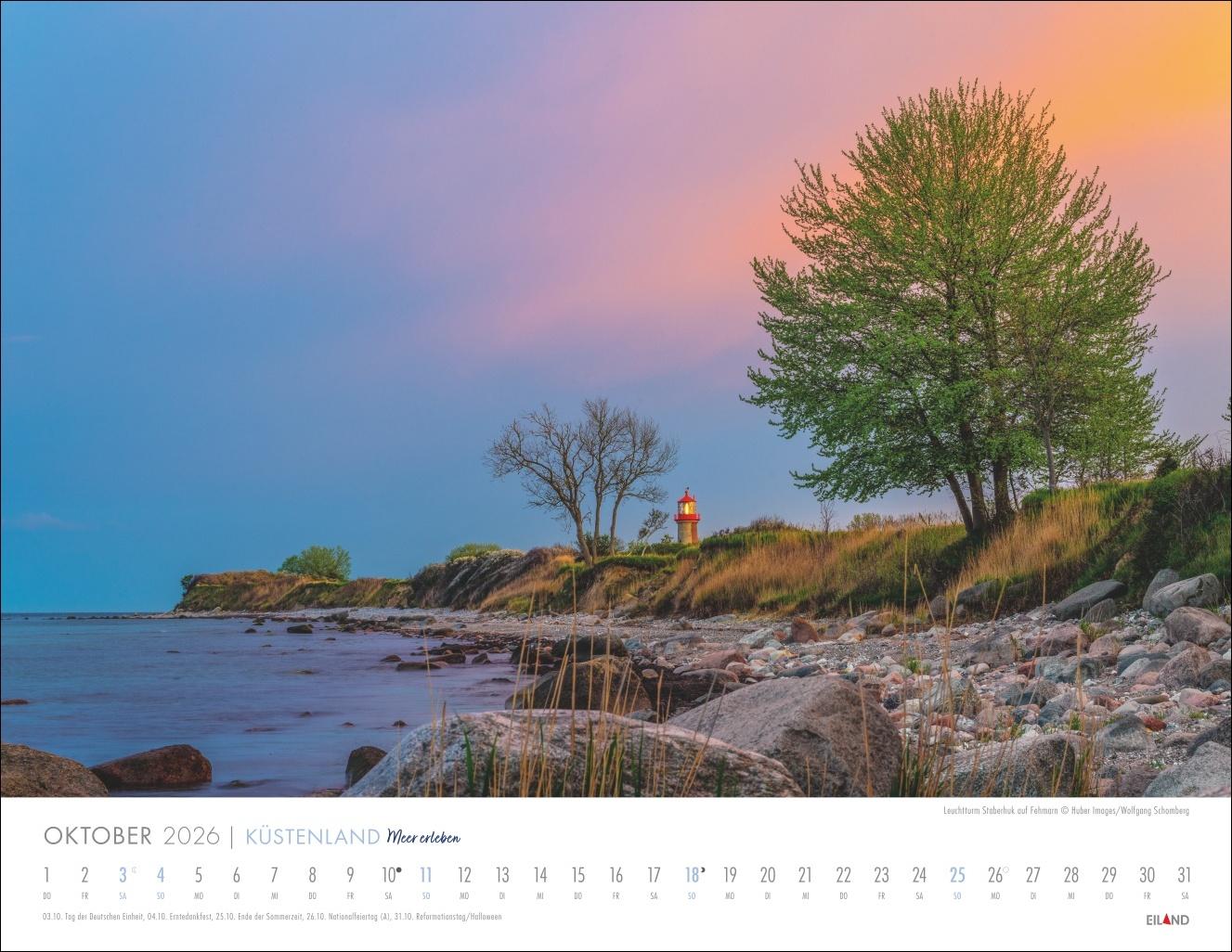 Beispielinhalt (Bild) Küstenland Kalender 2026 - Meer erleben