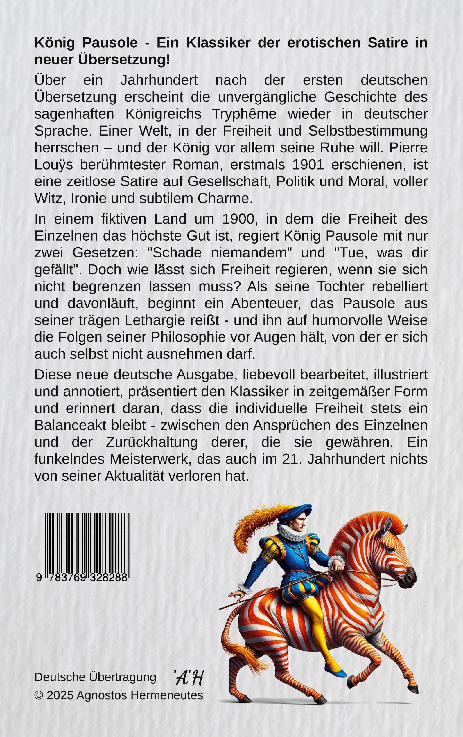 Rückseitencover Die Abenteuer des König Pausole