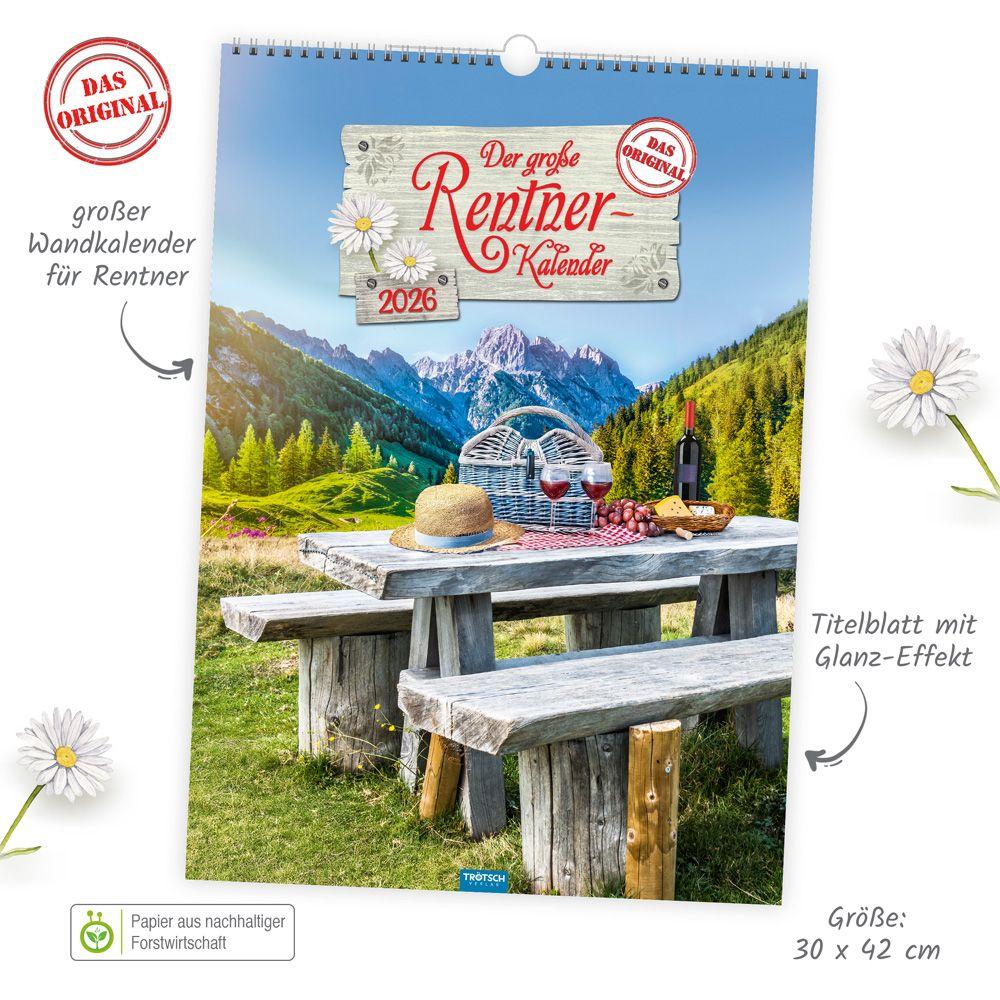 Beispielinhalt (Bild) Trötsch Großbildkalender Der große Rentnerkalender 2026