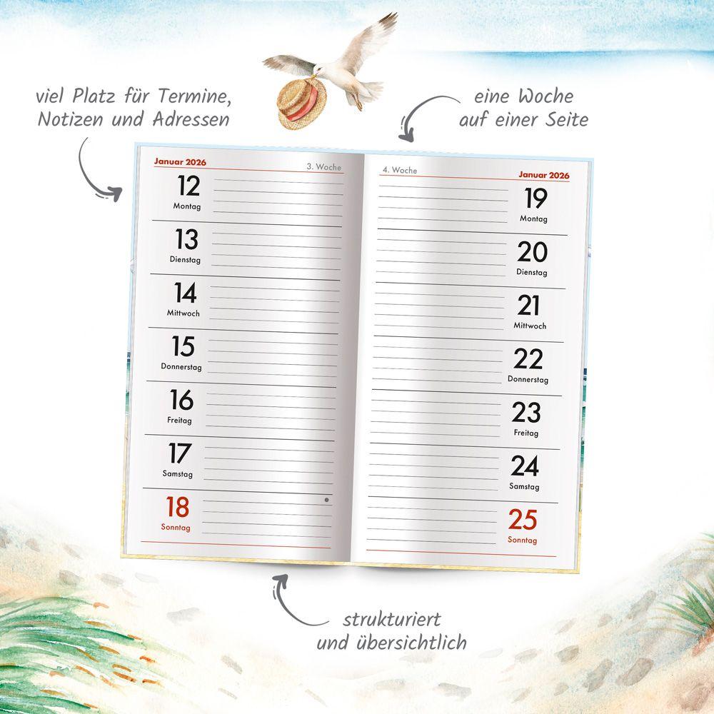 Beispielinhalt (Bild) Trötsch Taschenterminer Maritim 2026