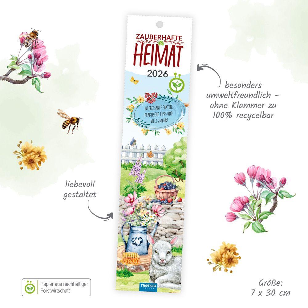 Beispielinhalt (Bild) Trötsch Streifenkalender Mini Zauberhafte Heimat 2026
