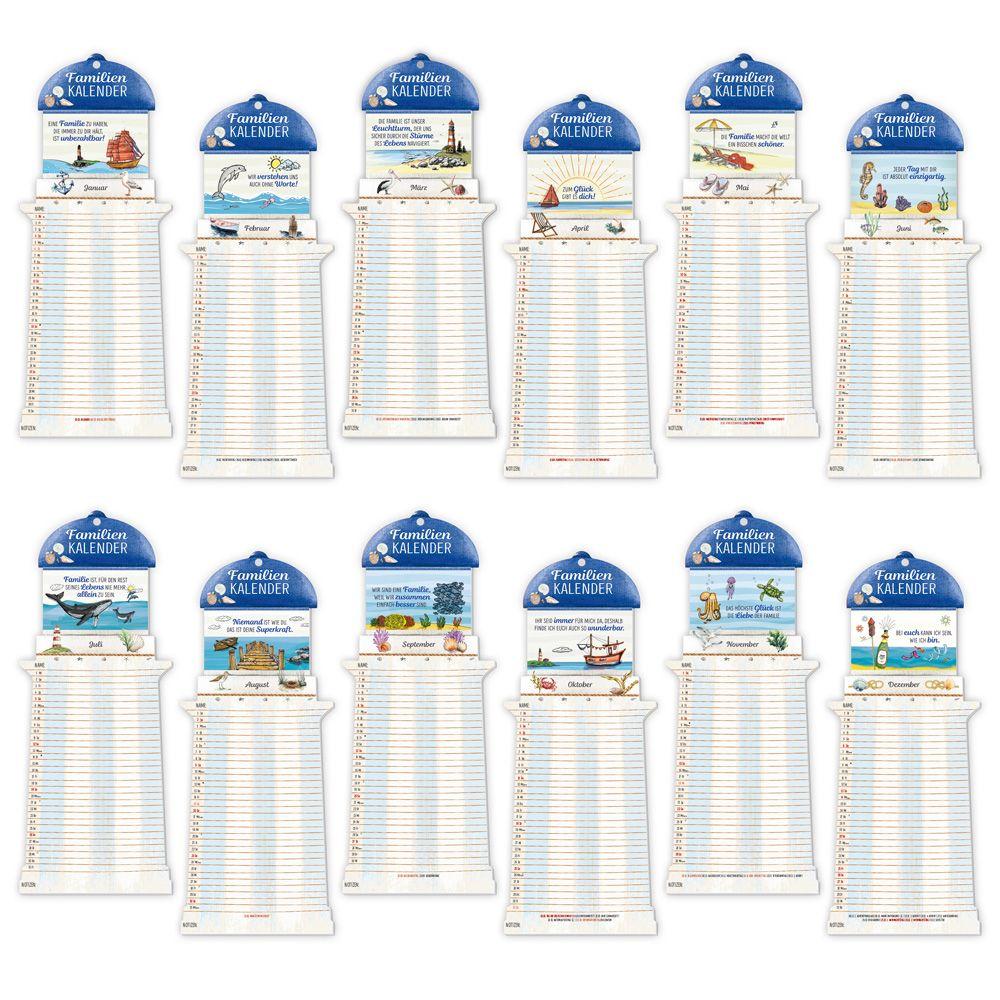 Beispielinhalt (Bild) Trötsch Formkalender Familienkalender Leuchtturm 2026