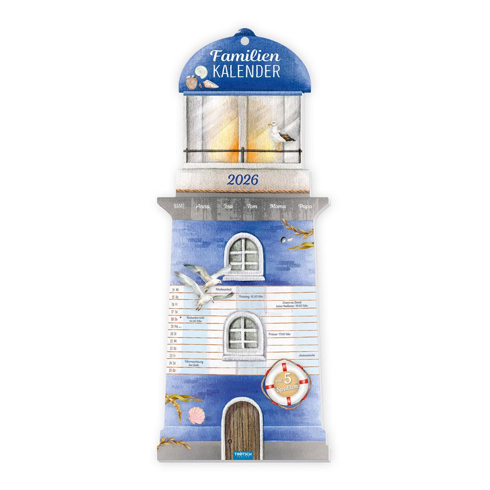 Vorderes Coverbild Trötsch Formkalender Familienkalender Leuchtturm 2026
