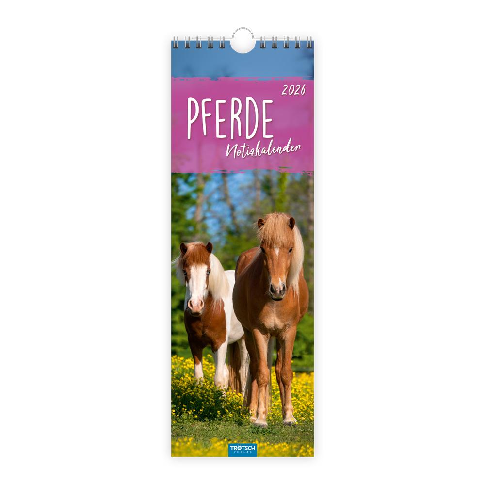 Vorderes Coverbild Trötsch Streifenkalender Pferde 2026 Notizkalender
