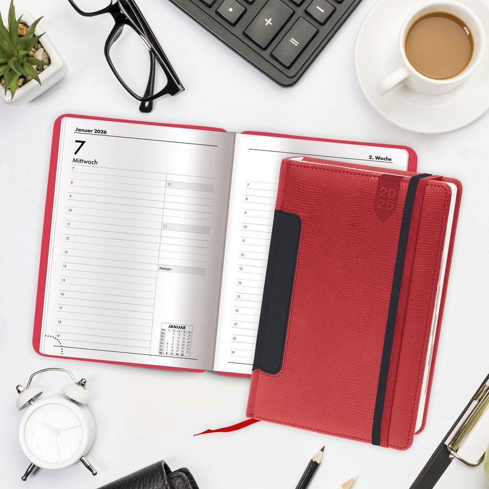 Beispielinhalt (Bild) Trötsch Buchkalender A5 Rot 2026
