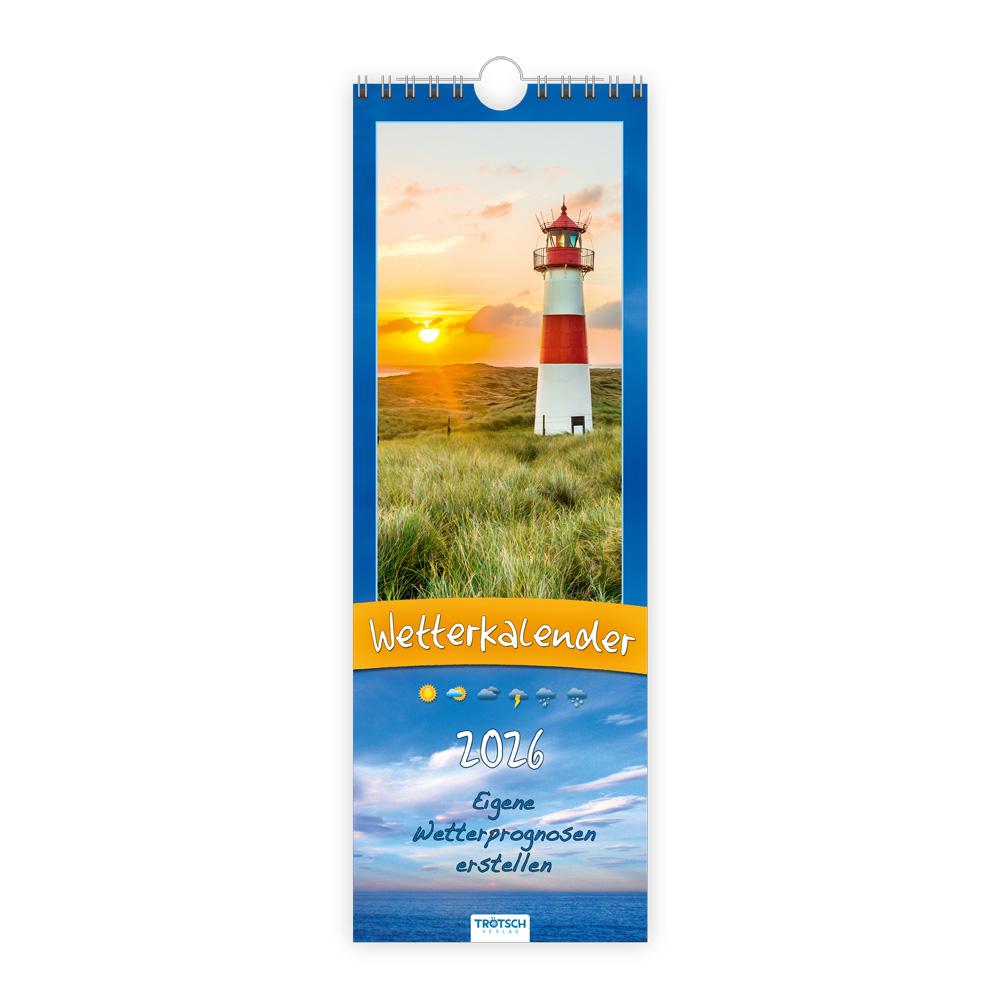 Vorderes Coverbild Trötsch Streifenkalender Wetterkalender 2026 Notizkalender