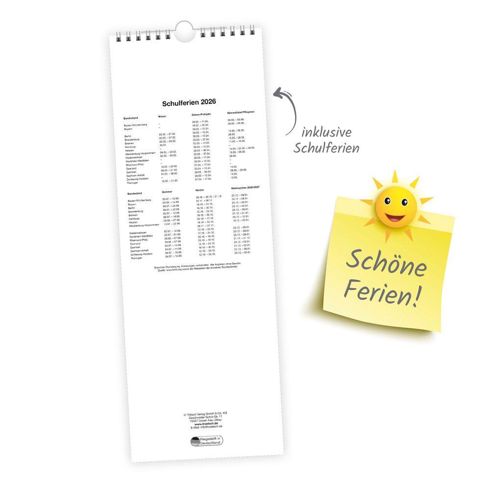 Beispielinhalt (Bild) Trötsch Maxi-Streifenkalender Bauernkalender 2026 mit Hundertjährigem Kalender, Bauernregeln und Ferienterminen