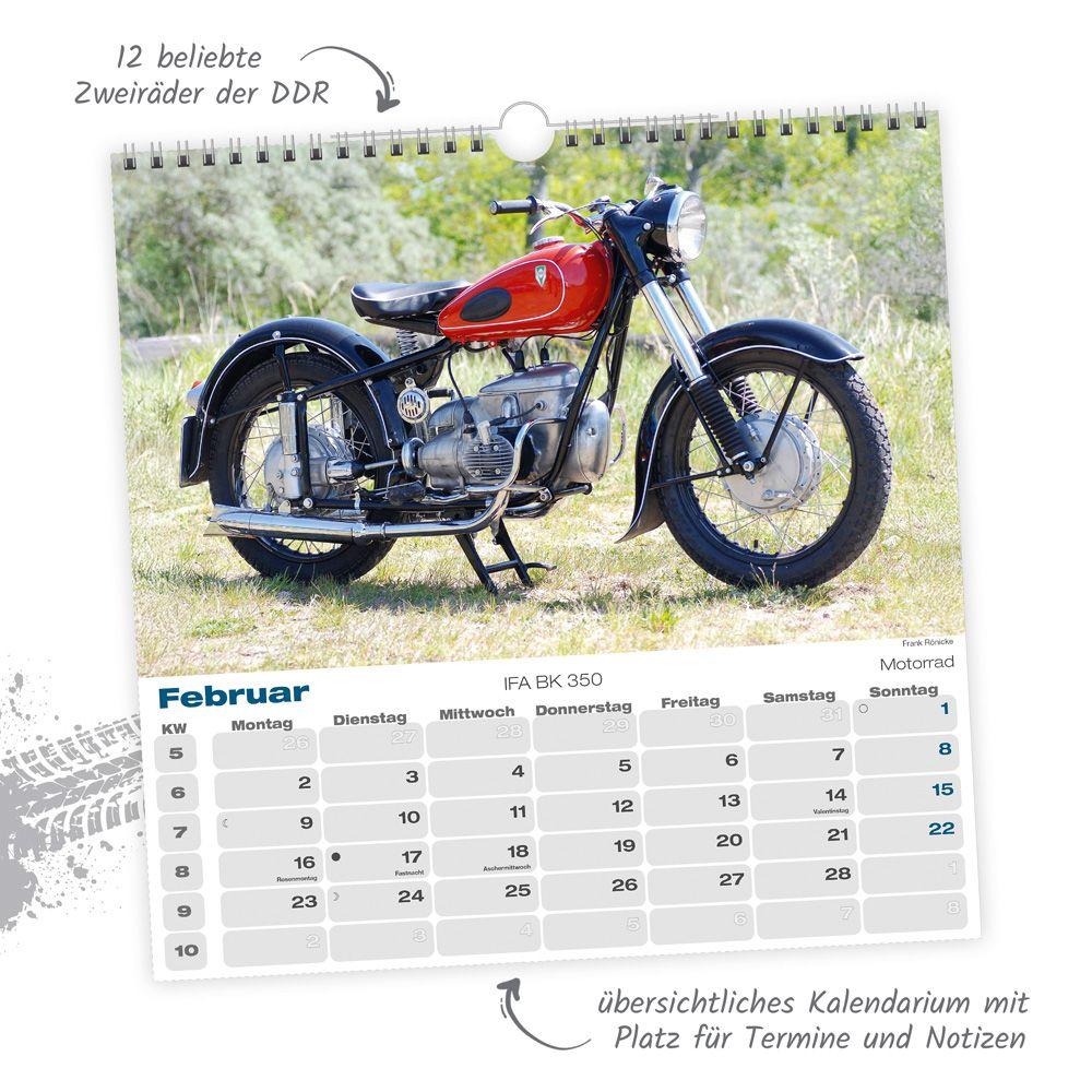 Beispielinhalt (Bild) Trötsch Technikkalender DDR-Zweiräder 2026