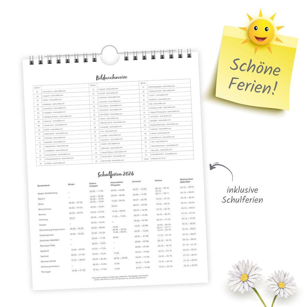 Beispielinhalt (Bild) Trötsch Wochenkalender zum Hängen Landliebe 2026