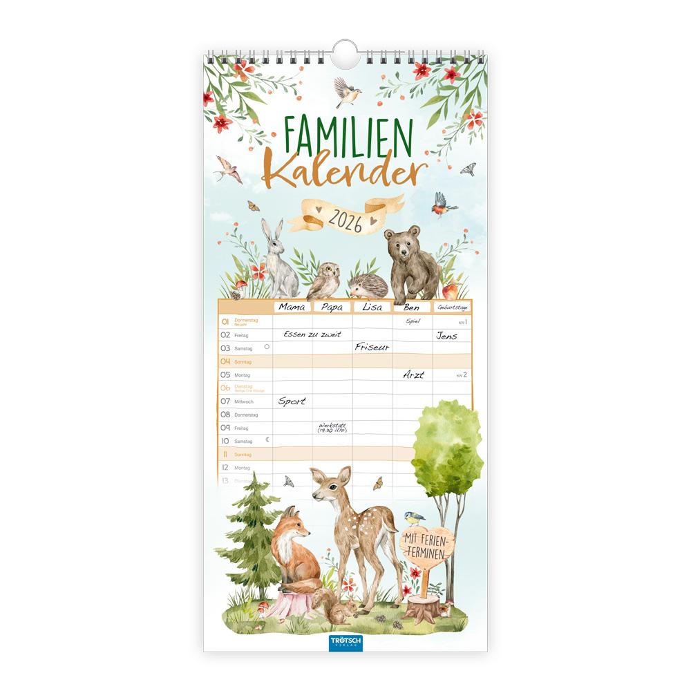 Vorderes Coverbild Trötsch Familienkalender Waldfreunde 2026