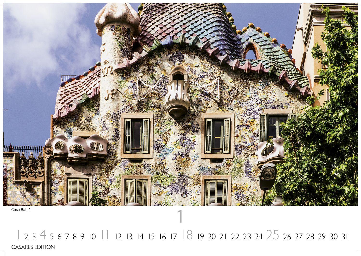 Beispielinhalt (Bild) Barcelona Kalender 2026 - Wandkalender | Fotokalender Spanien 24x35 cm - Foto. mit den schönsten Motiven, Sehenswürdigkeiten & Inspirationen"