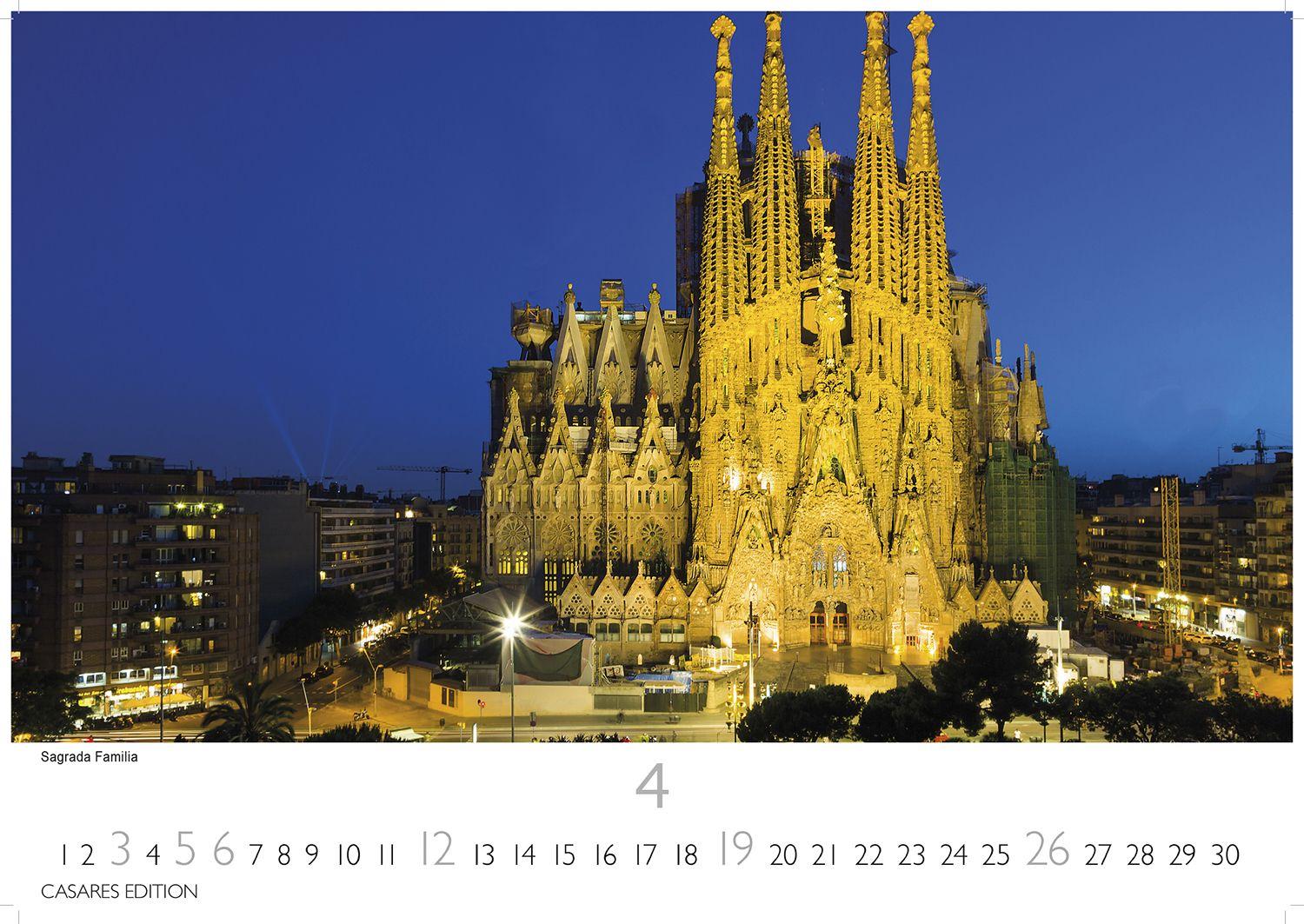 Beispielinhalt (Bild) Barcelona Kalender 2026 - Wandkalender | Fotokalender Spanien 24x35 cm - Foto. mit den schönsten Motiven, Sehenswürdigkeiten & Inspirationen"