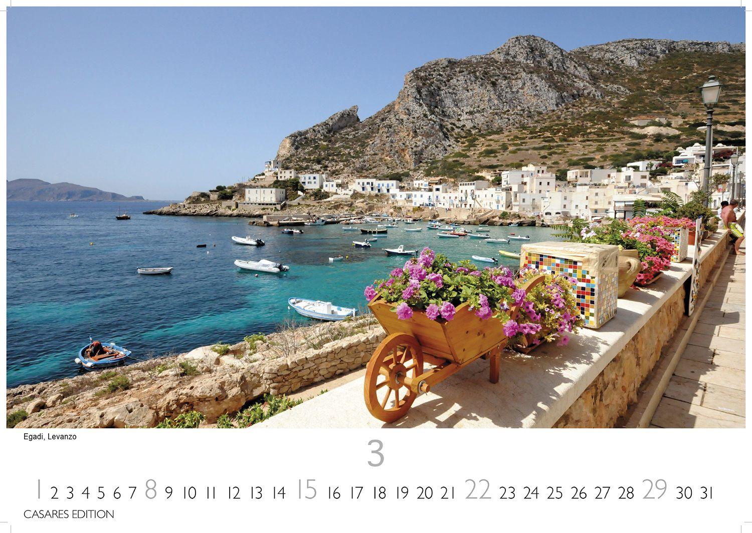 Beispielinhalt (Bild) Sizilien Kalender 2026 - Wandkalender | Fotokalender Italien 24x35 cm - . mit atemberaubenden Fotos von Sizilien,