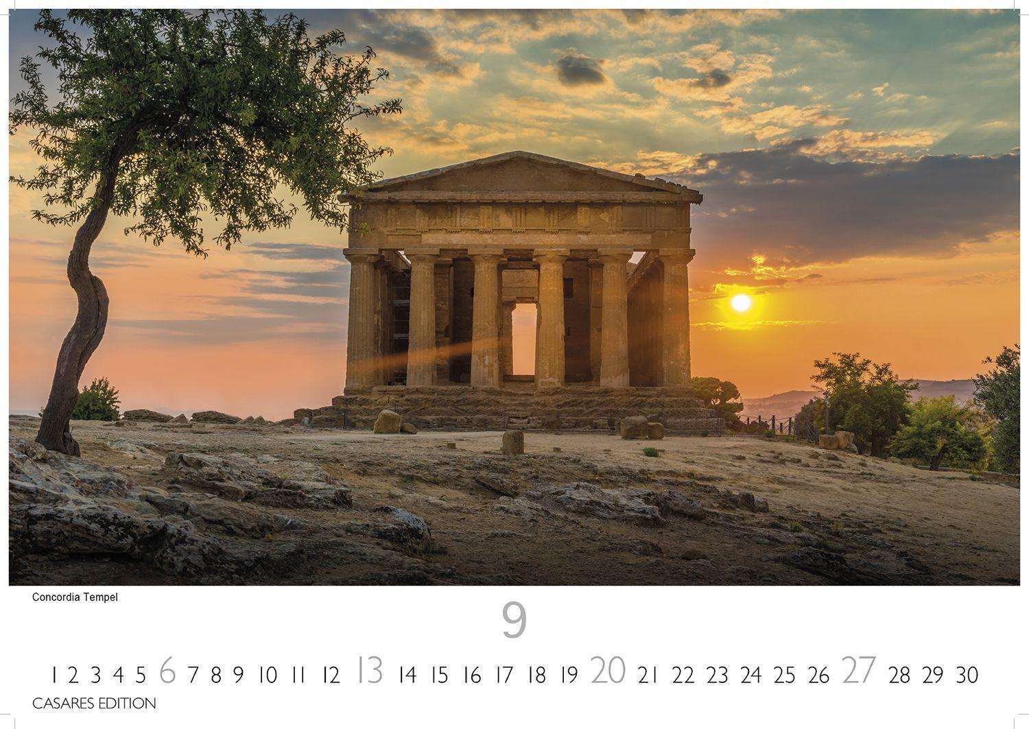 Beispielinhalt (Bild) Sizilien Kalender 2026 - Wandkalender | Fotokalender Italien 24x35 cm - . mit atemberaubenden Fotos von Sizilien,