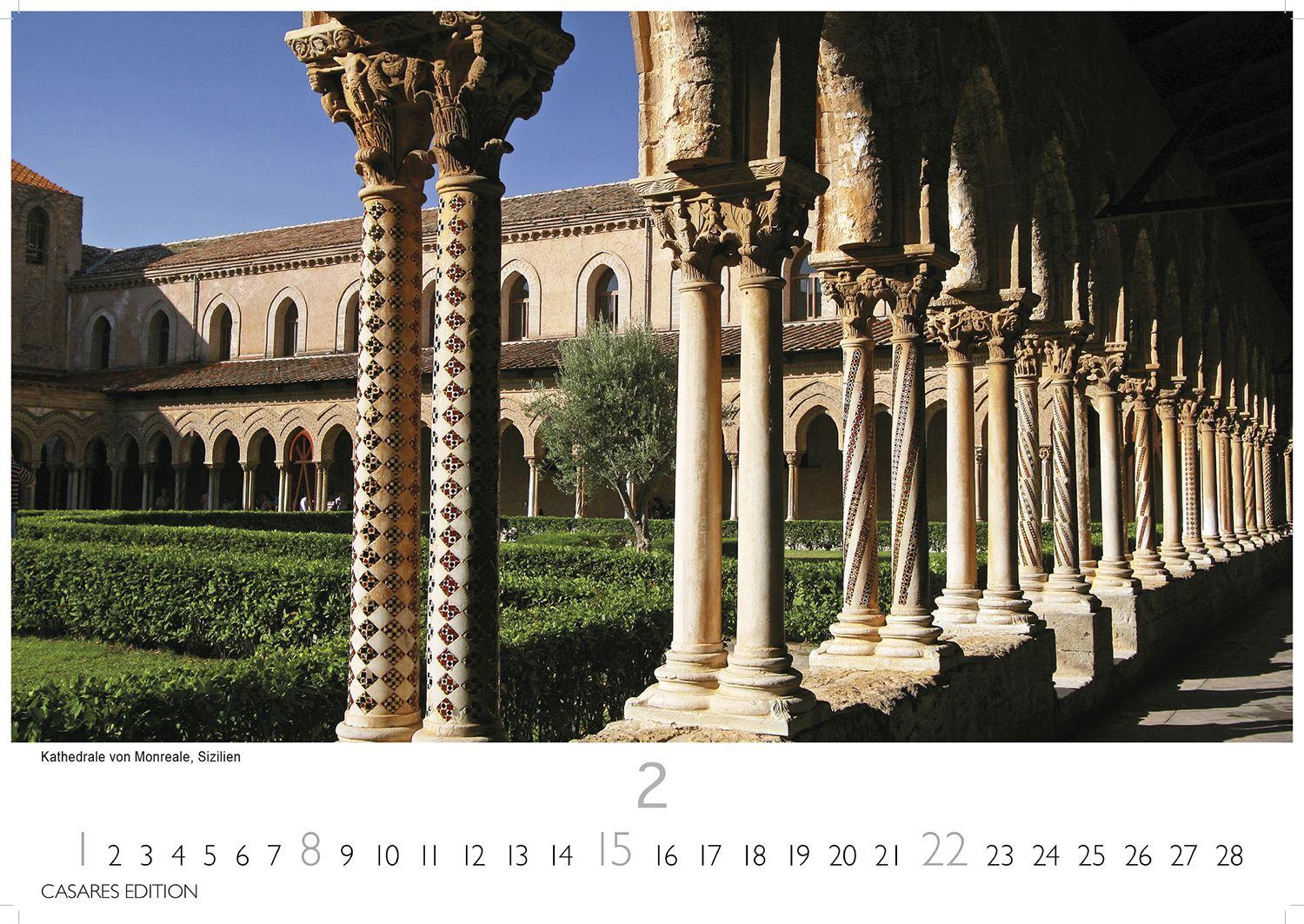 Beispielinhalt (Bild) Sizilien Kalender 2026 - Wandkalender | Fotokalender Italien 24x35 cm - . mit atemberaubenden Fotos von Sizilien,