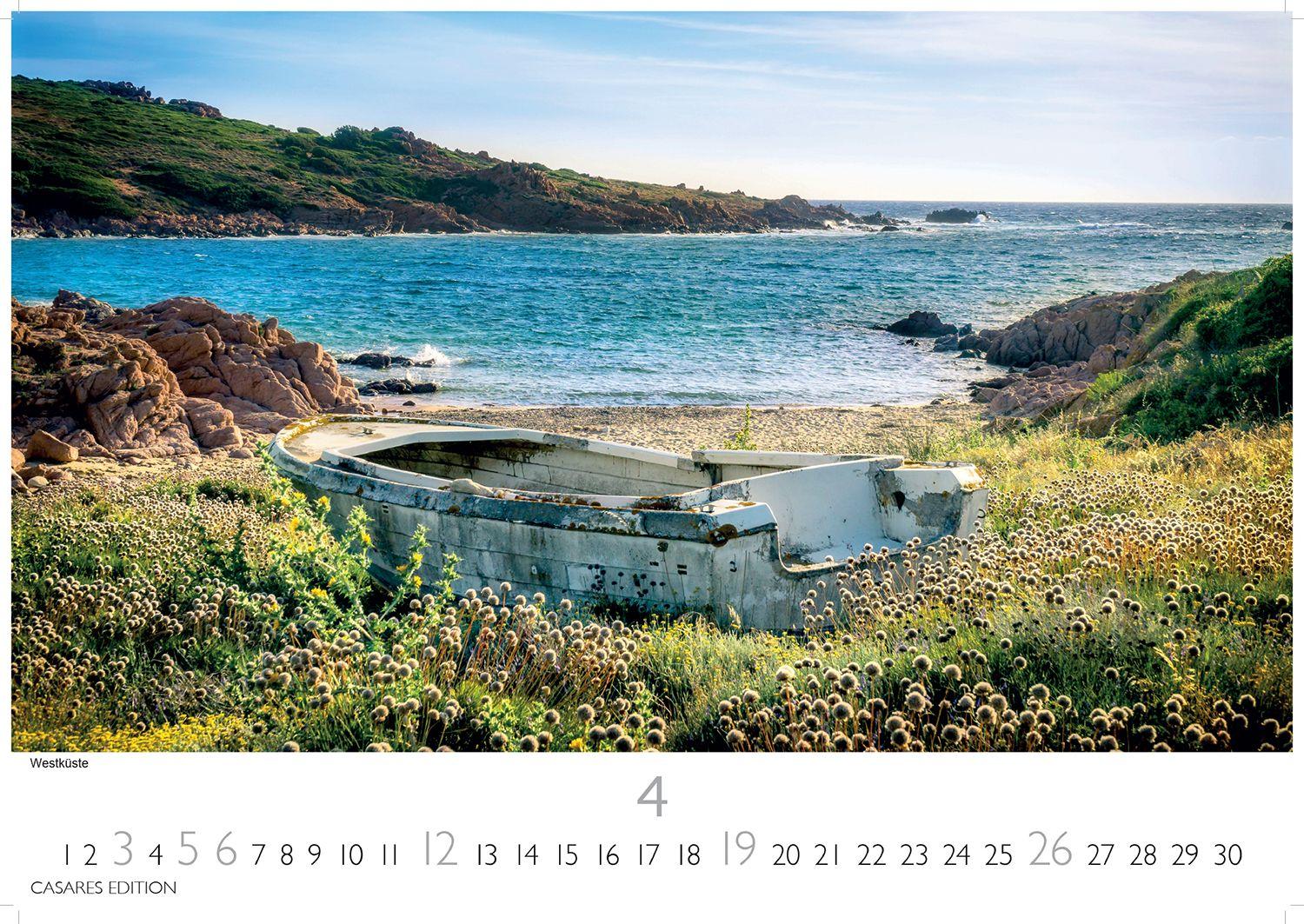 Beispielinhalt (Bild) Sardinien Kalender 2026 - Wandkalender | Fotokalender Italien 24x35 cm - mit 12 traumhaften Motiven der Mittelmeerinsel.