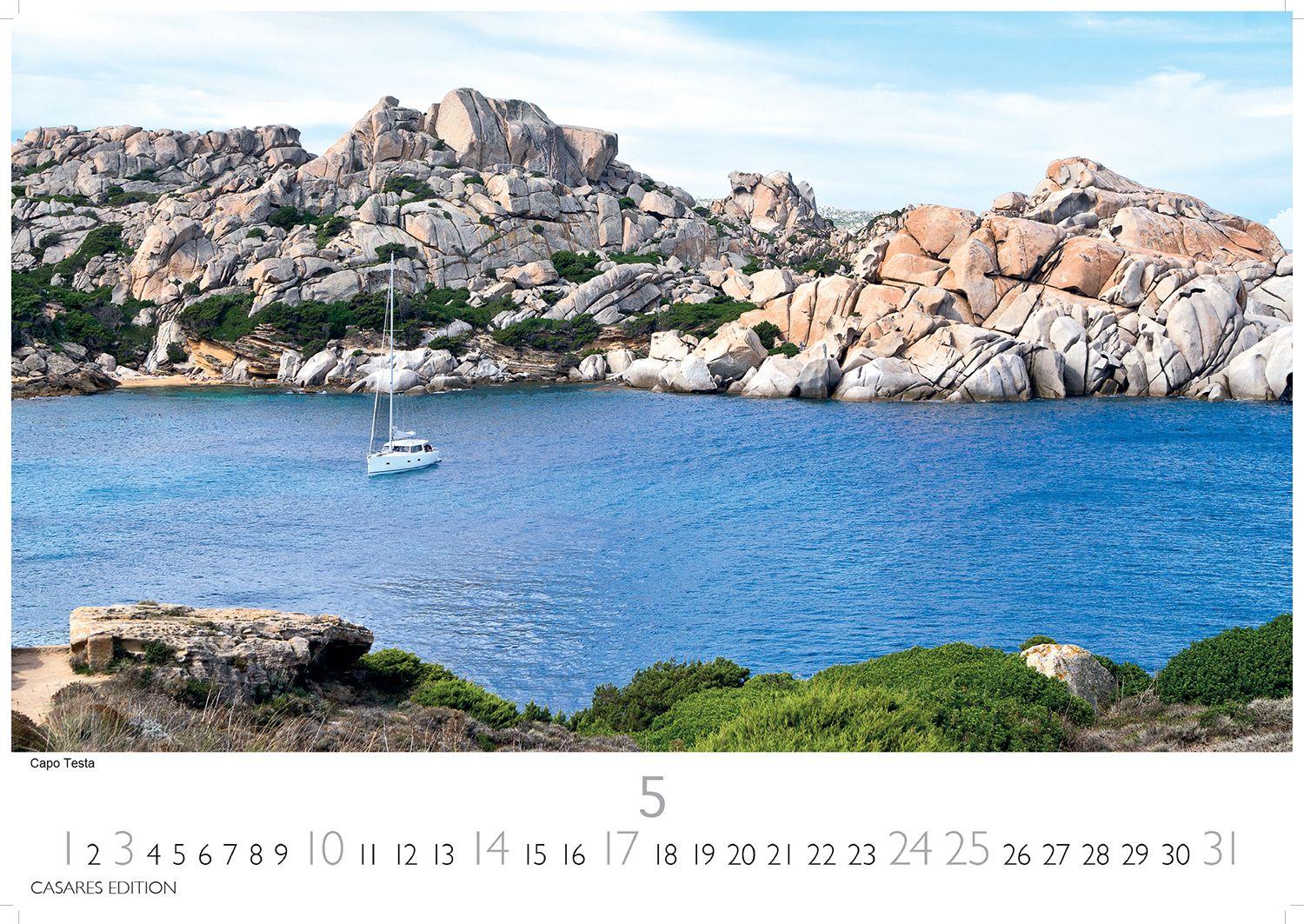 Beispielinhalt (Bild) Sardinien Kalender 2026 - Wandkalender | Fotokalender Italien 24x35 cm - mit 12 traumhaften Motiven der Mittelmeerinsel.