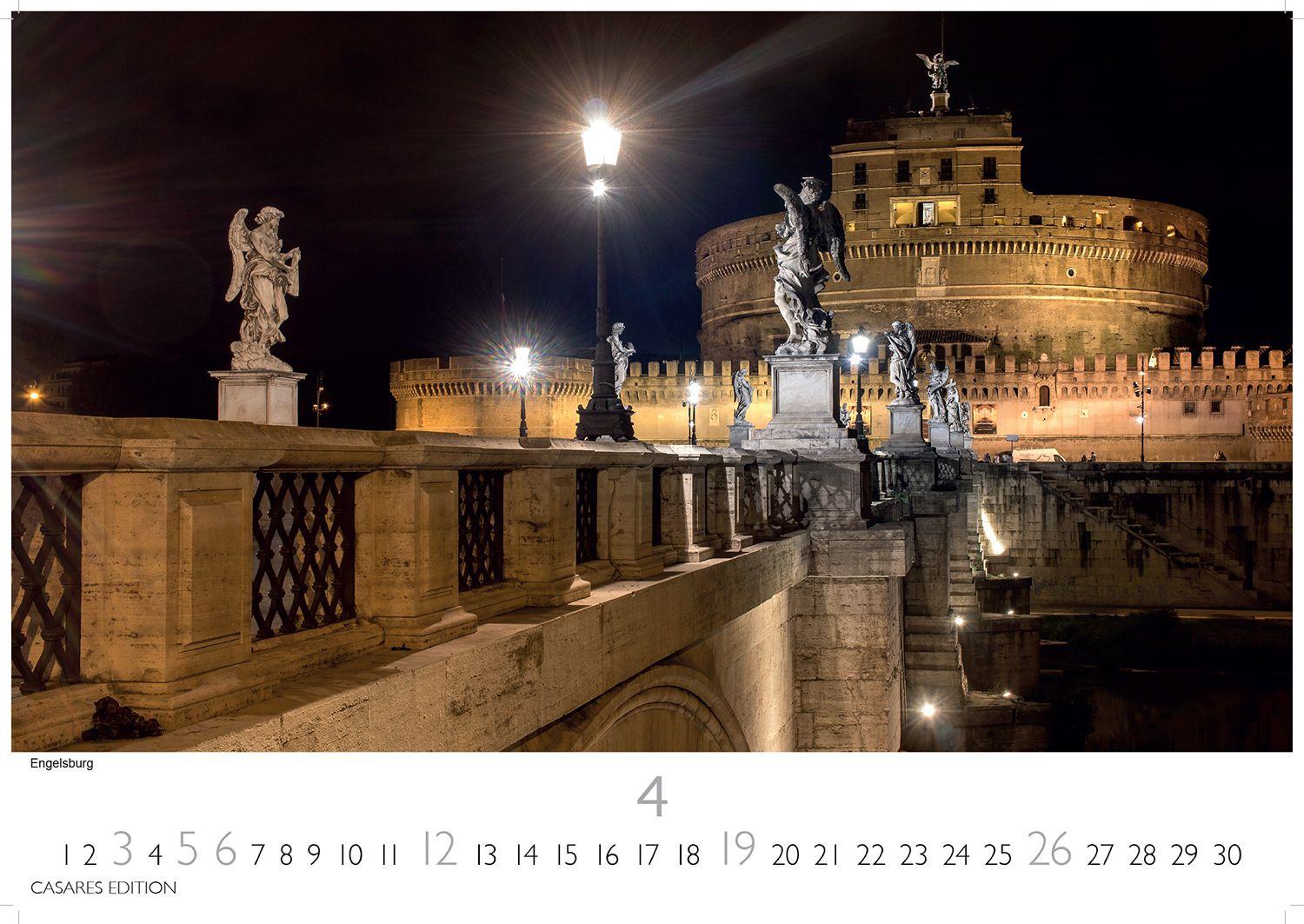 Beispielinhalt (Bild) Rom Kalender 2026 - Wandkalender | Fotokalender Italien 24x35 cm - mit den schönsten Motiven der Ewigen Stadt | Kolosseum, Petersdom, Tiber, Pantheon.