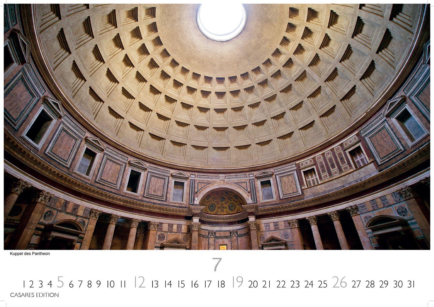 Beispielinhalt (Bild) Rom Kalender 2026 - Wandkalender | Fotokalender Italien 24x35 cm - mit den schönsten Motiven der Ewigen Stadt | Kolosseum, Petersdom, Tiber, Pantheon.