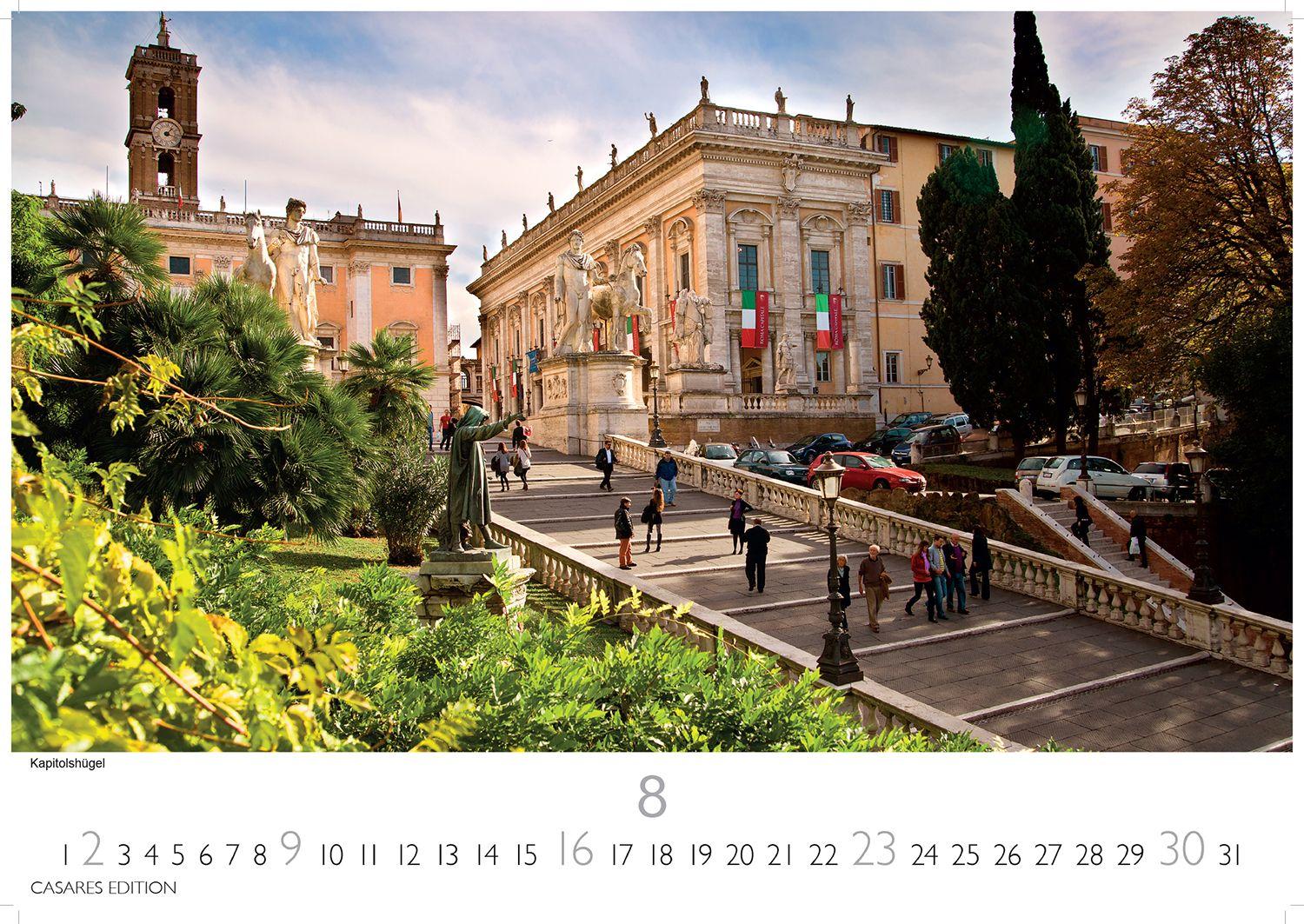 Beispielinhalt (Bild) Rom Kalender 2026 - Wandkalender | Fotokalender Italien 24x35 cm - mit den schönsten Motiven der Ewigen Stadt | Kolosseum, Petersdom, Tiber, Pantheon.