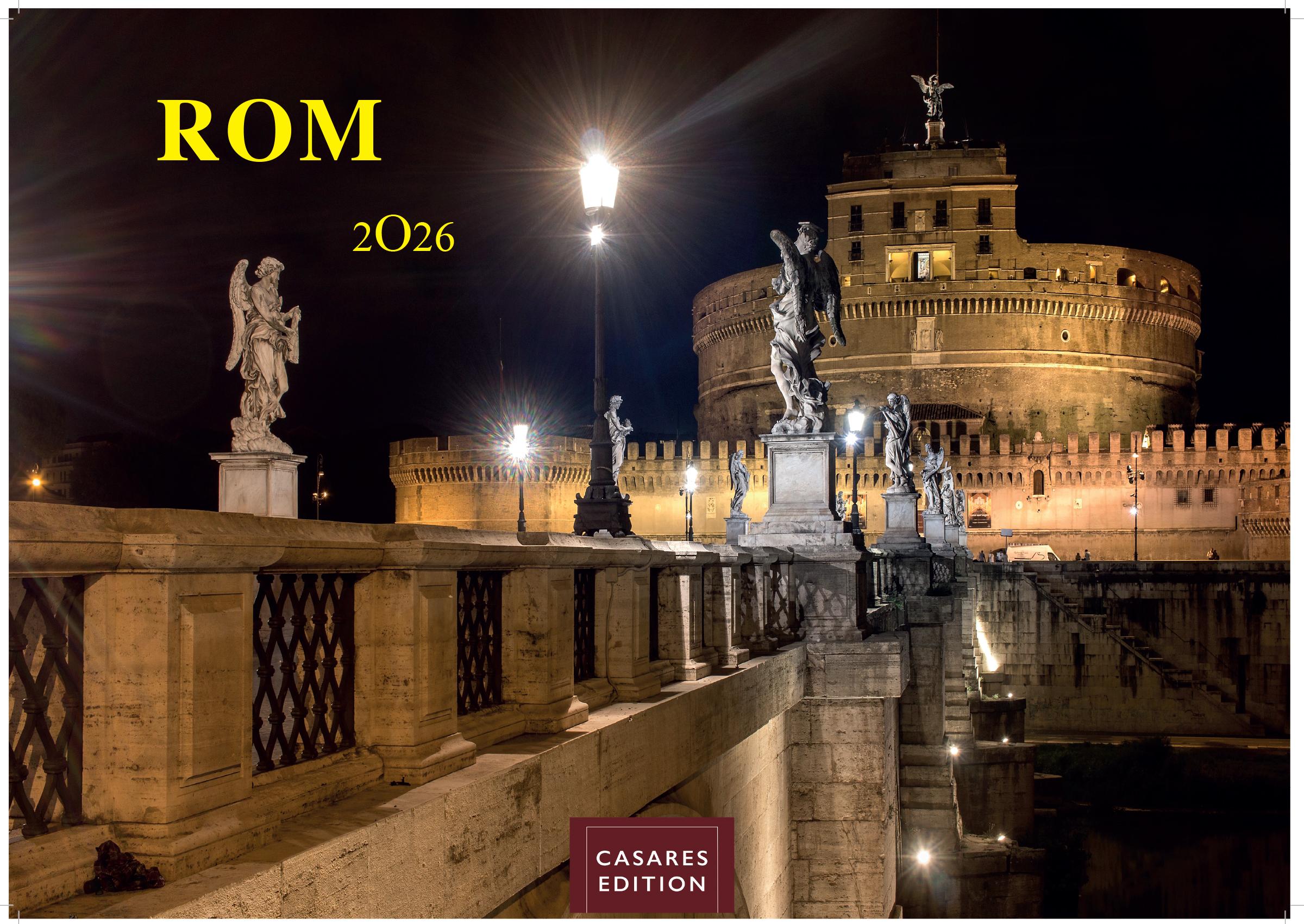 Vorderes Coverbild Rom Kalender 2026 - Wandkalender | Fotokalender Italien 24x35 cm - mit den schönsten Motiven der Ewigen Stadt | Kolosseum, Petersdom, Tiber, Pantheon.