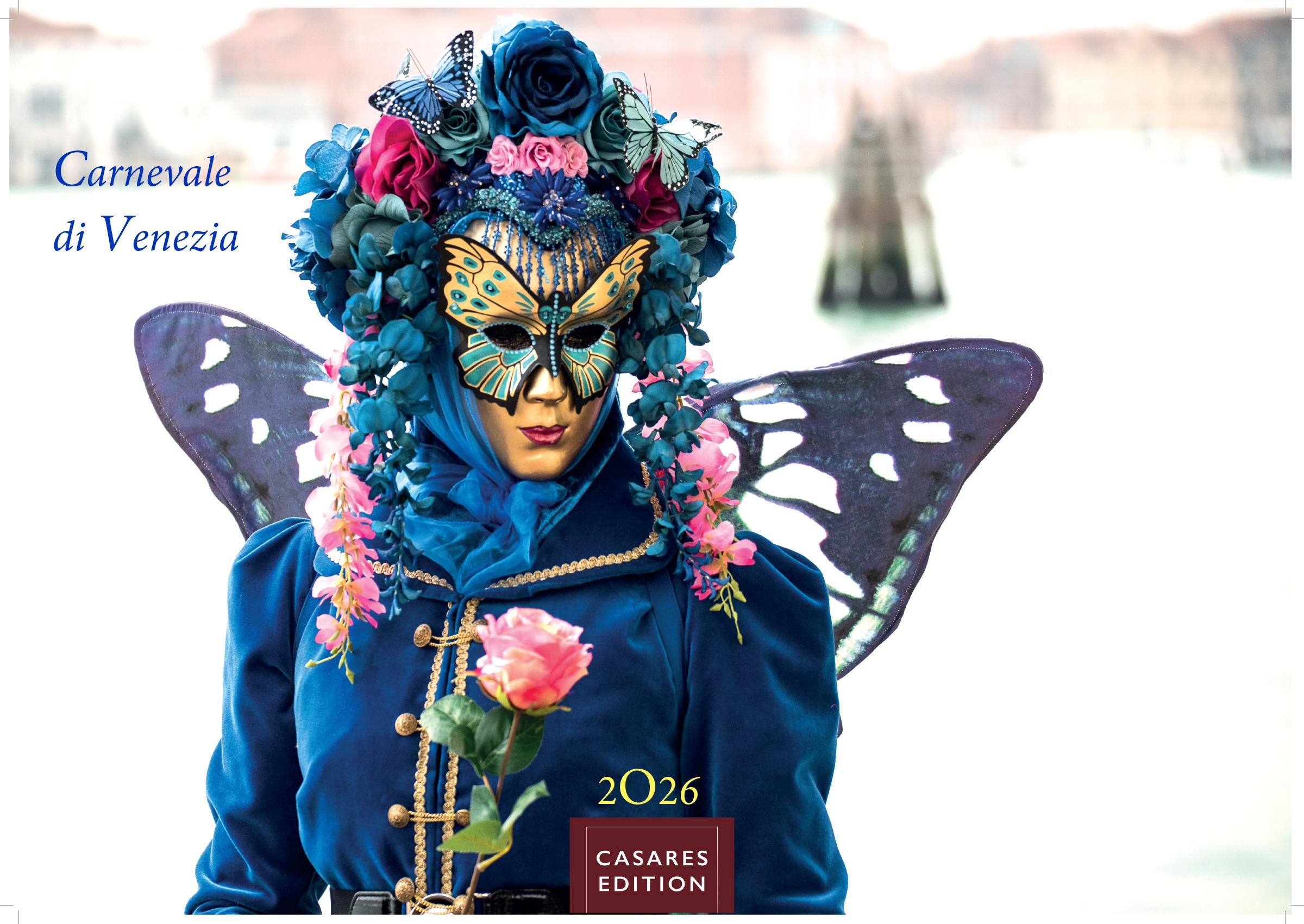 Vorderes Coverbild Venedig Karneval Kalender 2026 - Wandkalender | Fotokalender Italien 50x35 cm -. mit Karneval-Fotos, fantasievollen Masken und Kostümen