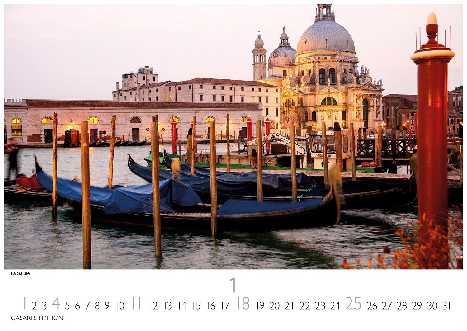 Beispielinhalt (Bild) Venedig Kalender 2026 - Wandkalender | Fotokalender Italien 35x50cm - mit atemberaubenden Fotos der Lagune, Gondeln & historischen Sehenswürdigkeiten | für Kunst- und Reiseenthusiasten