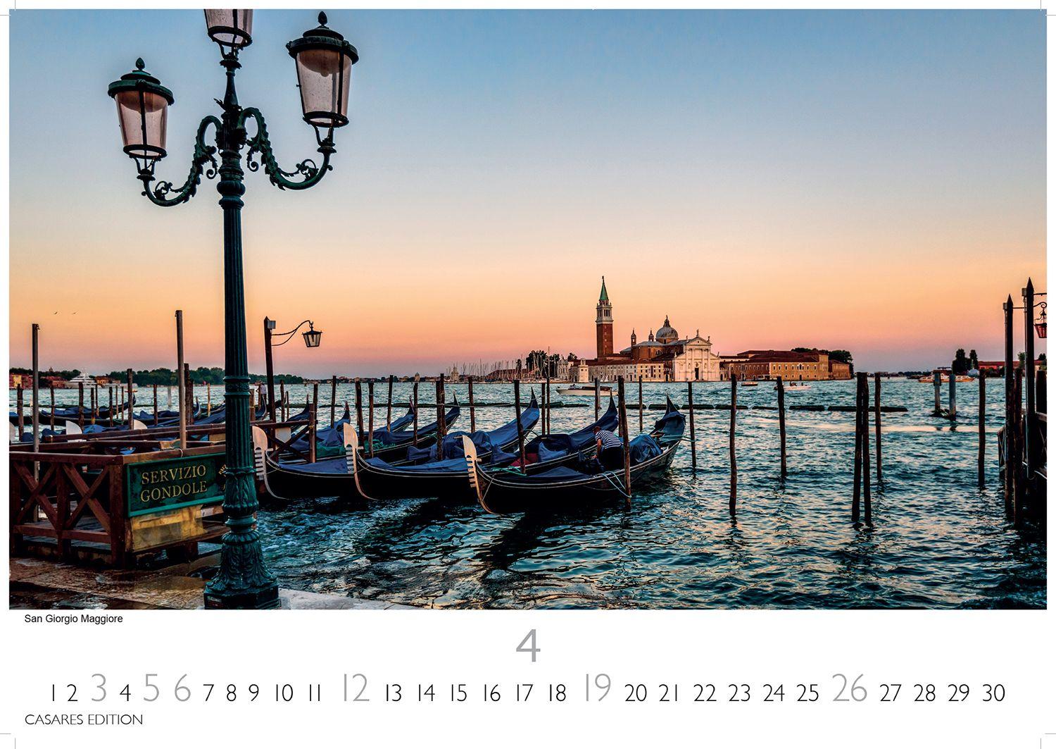 Beispielinhalt (Bild) Venedig Kalender 2026 - Wandkalender | Fotokalender Italien 35x50cm - mit atemberaubenden Fotos der Lagune, Gondeln & historischen Sehenswürdigkeiten | für Kunst- und Reiseenthusiasten