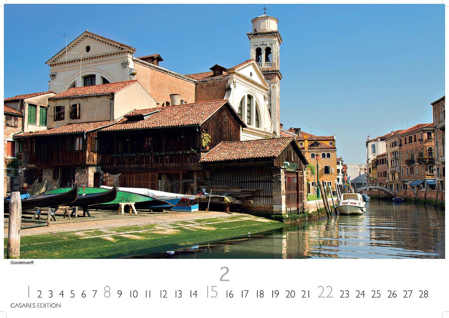 Beispielinhalt (Bild) Venedig Kalender 2026 - Wandkalender | Fotokalender Italien 35x50cm - mit atemberaubenden Fotos der Lagune, Gondeln & historischen Sehenswürdigkeiten | für Kunst- und Reiseenthusiasten