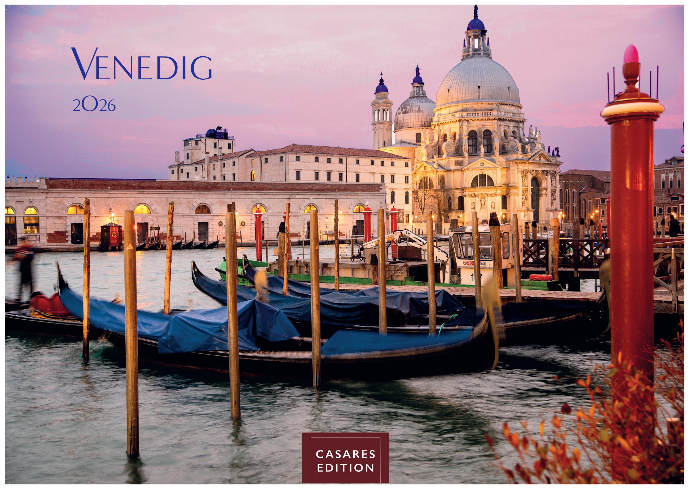 Vorderes Coverbild Venedig Kalender 2026 - Wandkalender | Fotokalender Italien 35x50cm - mit atemberaubenden Fotos der Lagune, Gondeln & historischen Sehenswürdigkeiten | für Kunst- und Reiseenthusiasten