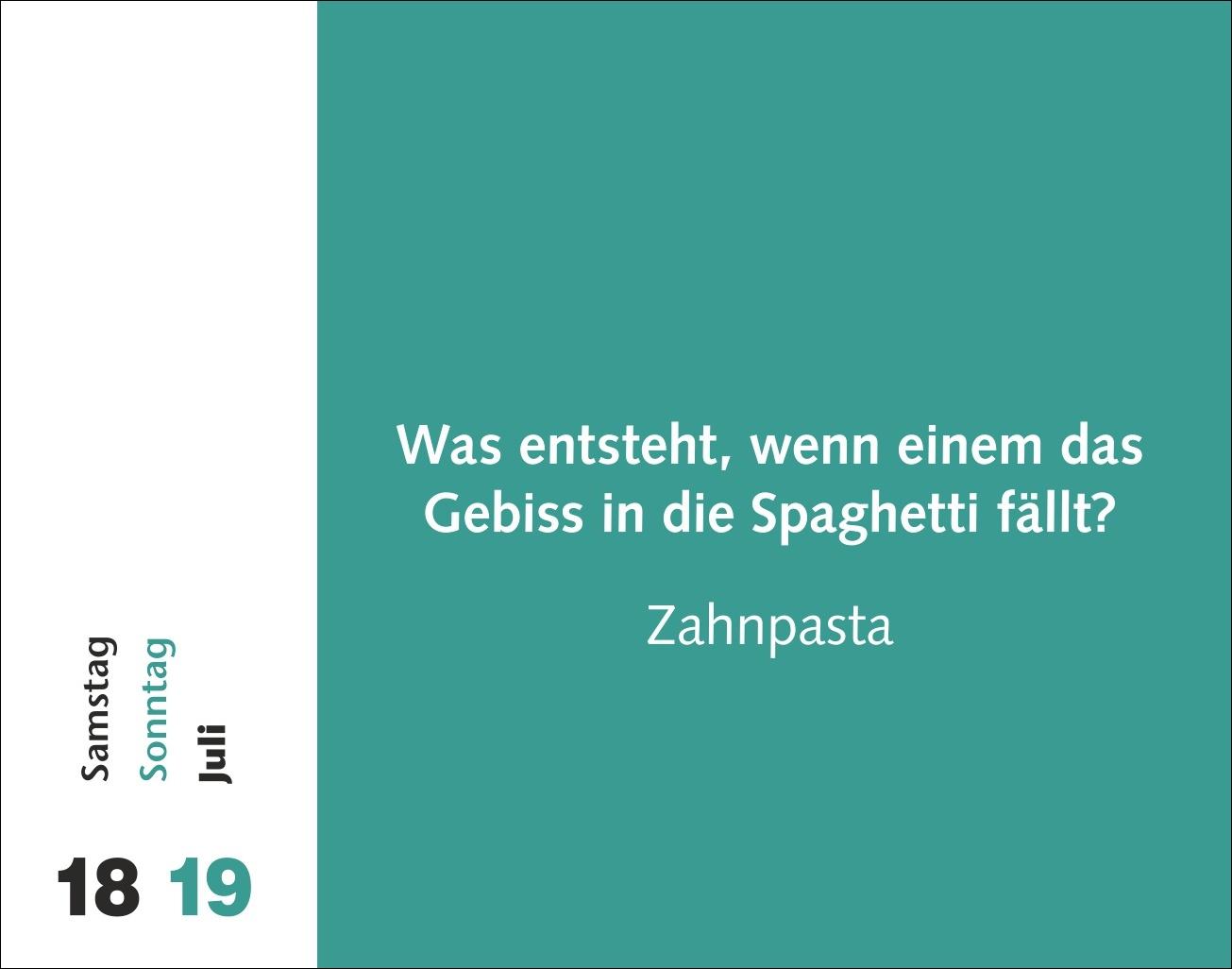 Beispielinhalt (Bild) Witzirin Tagesabreißkalender 2026 - Diese Packung enthält: die lustigsten Witze für die tägliche Dosis Humor