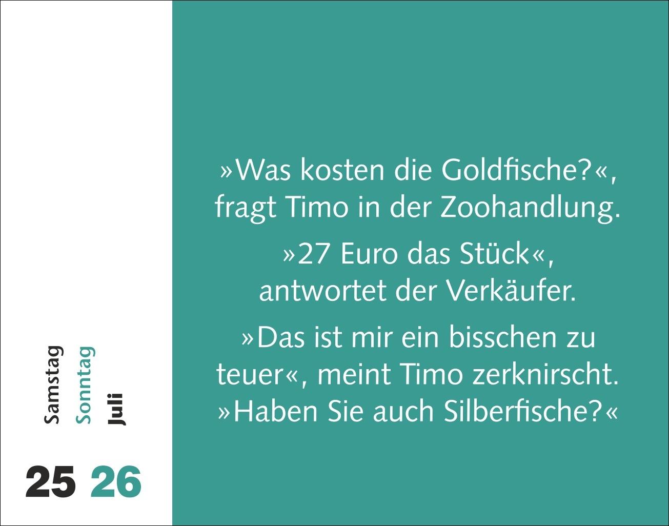 Beispielinhalt (Bild) Witzirin Tagesabreißkalender 2026 - Diese Packung enthält: die lustigsten Witze für die tägliche Dosis Humor