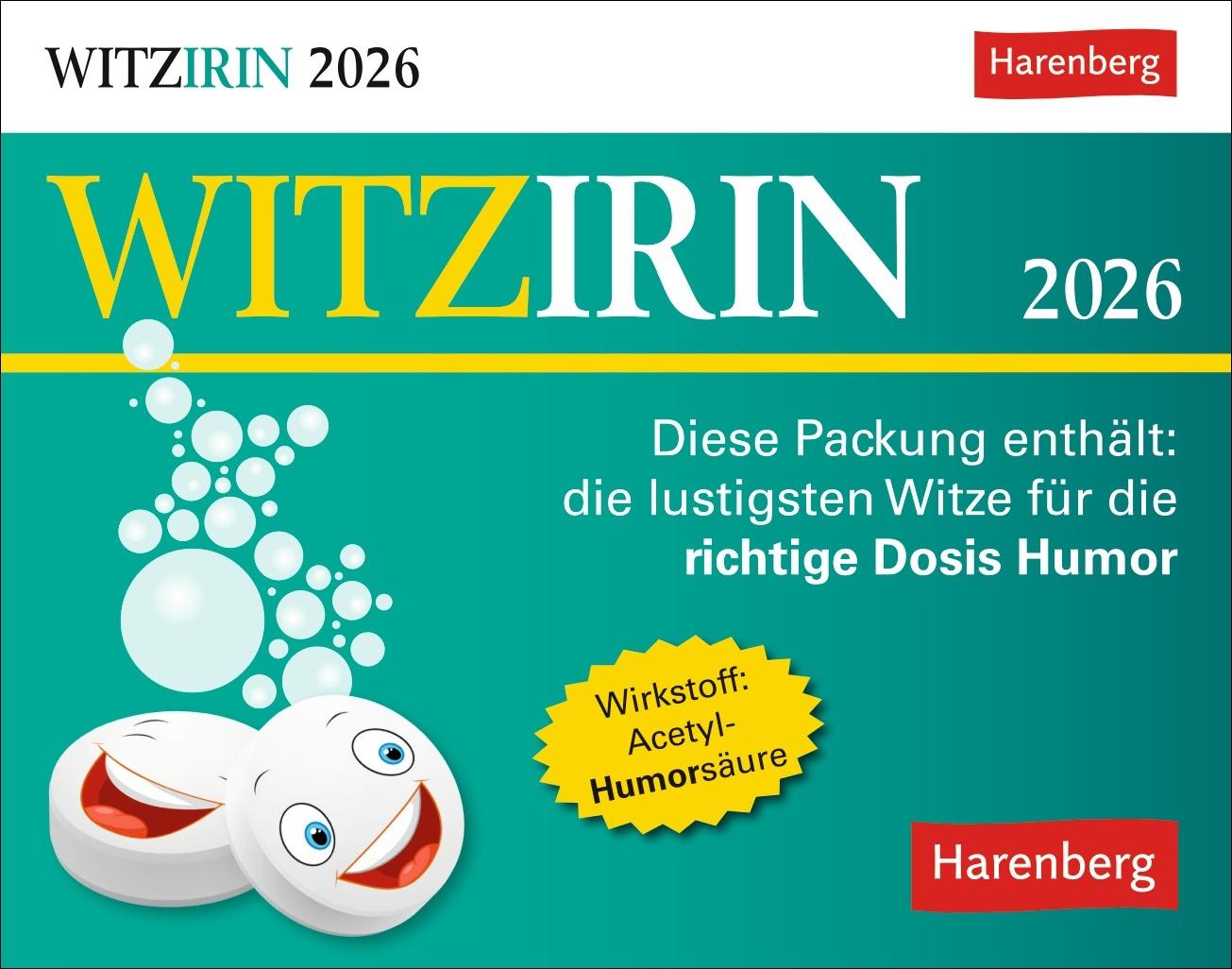 Vorderes Coverbild Witzirin Tagesabreißkalender 2026 - Diese Packung enthält: die lustigsten Witze für die tägliche Dosis Humor