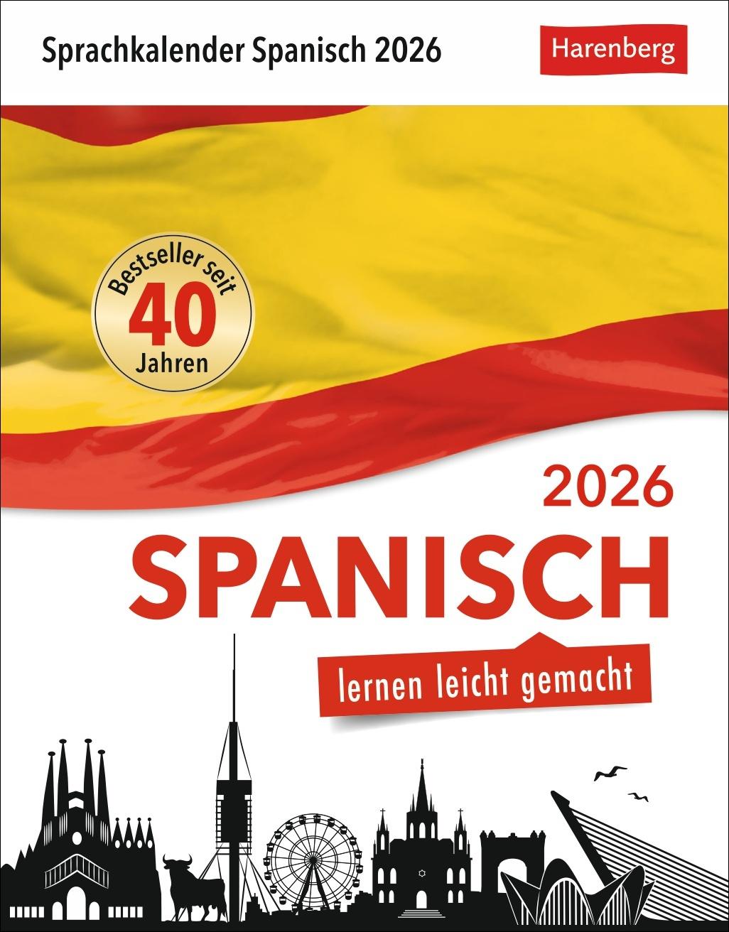 Vorderes Coverbild Spanisch Sprachkalender 2026 - Spanisch lernen leicht gemacht - Tagesabreißkalender