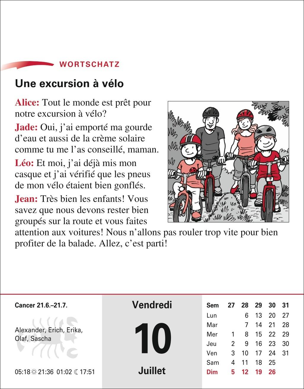 Beispielinhalt (Bild) Französisch Sprachkalender 2026 - Französisch lernen leicht gemacht - Tagesabreißkalender