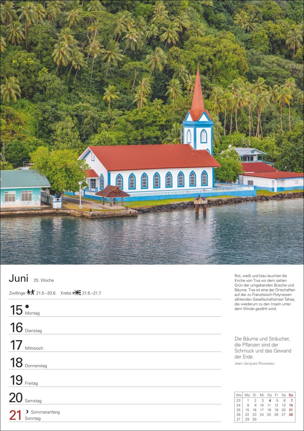 Beispielinhalt (Bild) Trauminseln Wochenplaner 2026 - Eine Reise in 53 Bildern