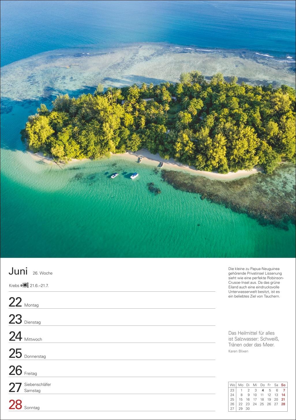 Beispielinhalt (Bild) Trauminseln Wochenplaner 2026 - Eine Reise in 53 Bildern