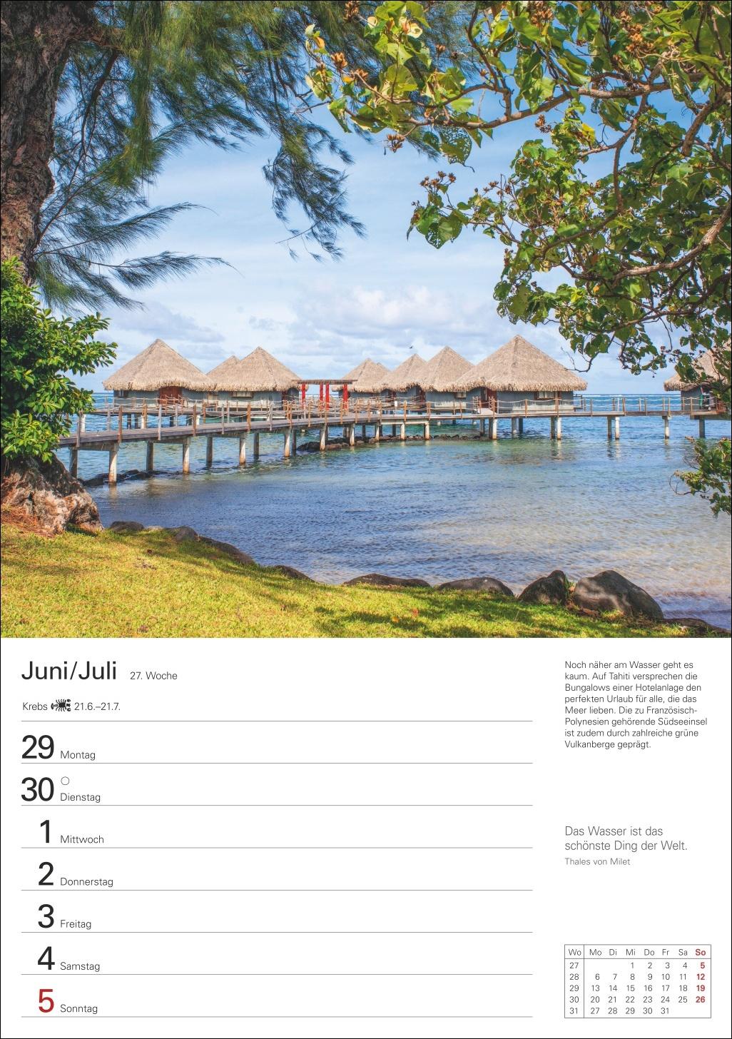 Beispielinhalt (Bild) Trauminseln Wochenplaner 2026 - Eine Reise in 53 Bildern