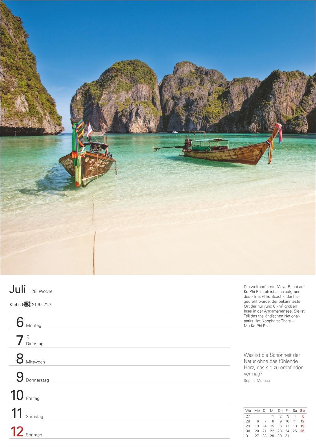 Beispielinhalt (Bild) Trauminseln Wochenplaner 2026 - Eine Reise in 53 Bildern