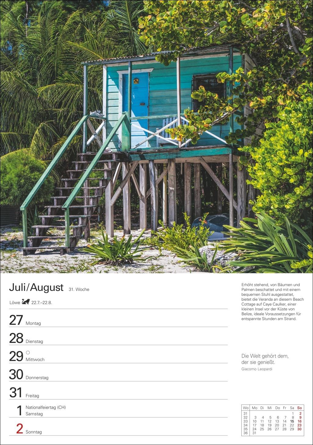 Beispielinhalt (Bild) Trauminseln Wochenplaner 2026 - Eine Reise in 53 Bildern